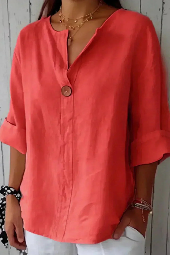 JUNE – V-NECK BUTTON BLOUSE