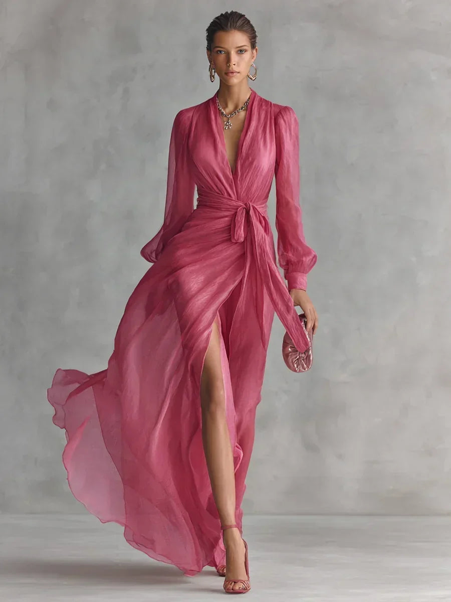 Alvina™ Wrap Front Maxi Dress
