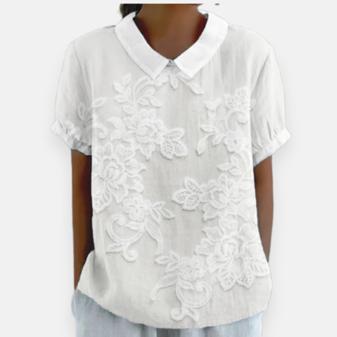 Lynn™ Floral Lace Collared Blouse