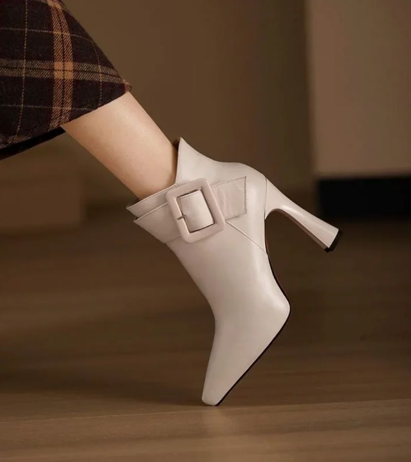 Tamera | Signature Ankle Boots with Heel & Oversized Buckle