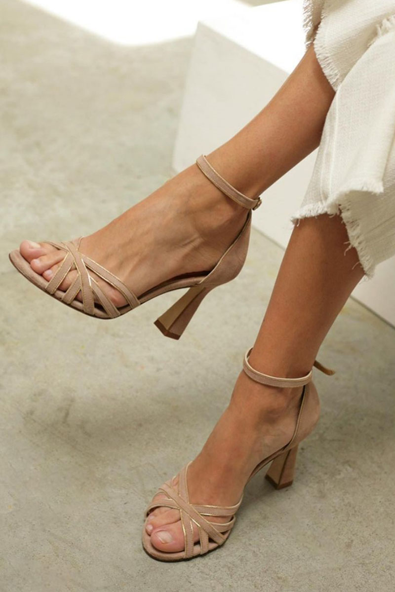 Aura | Patchwork Round-Toe Slim Heels