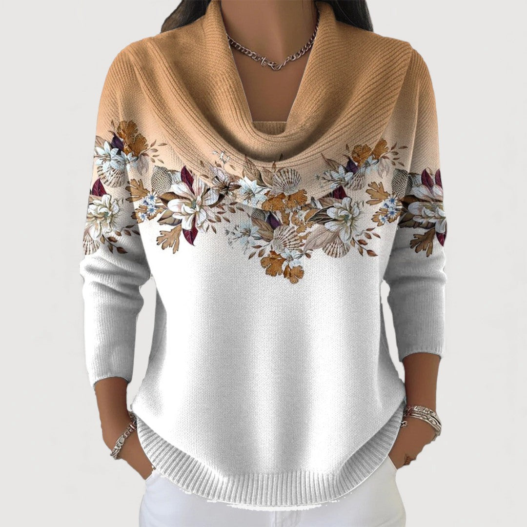 Alba | Floral Roll Neck Jumper