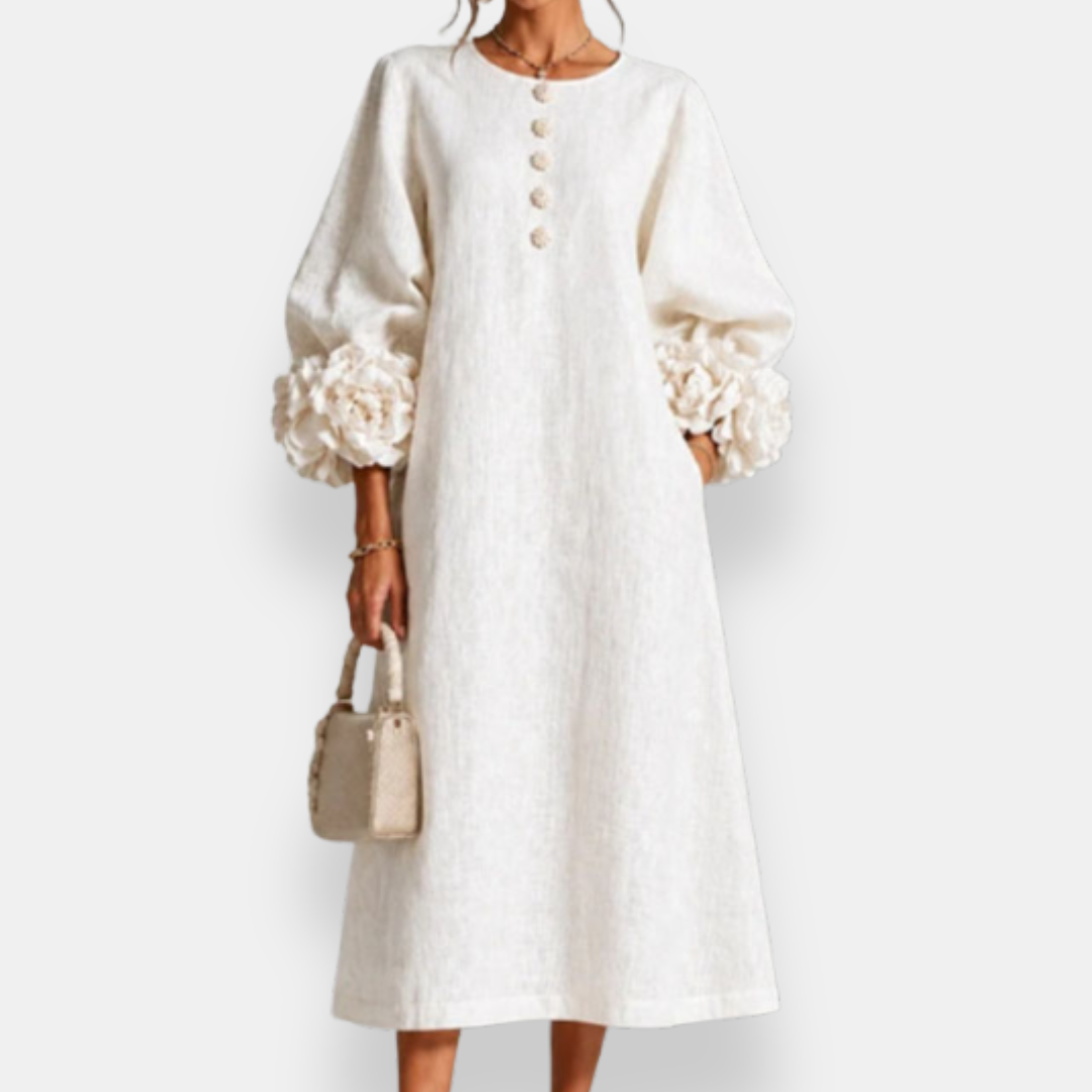 Hester™ Floral Appliqué Midi Dress