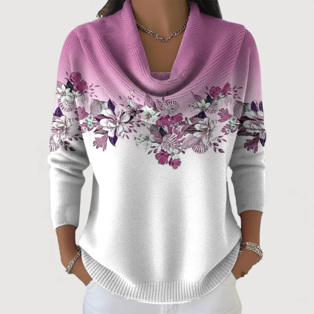 Alba | Floral Roll Neck Jumper