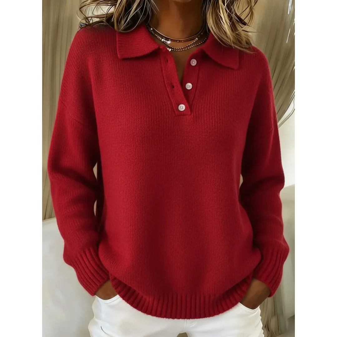 Marina | Soft Polo Collar Jumper
