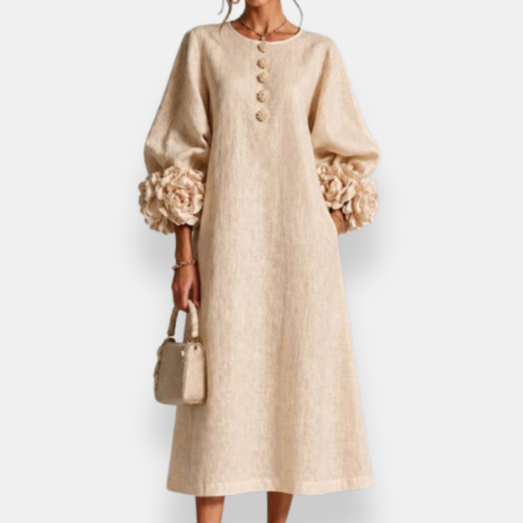 Hester™ Floral Appliqué Midi Dress