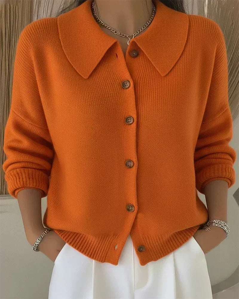Vega | Shirt Collar Knit Cardigan