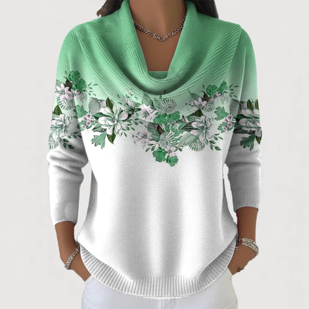 Alba | Floral Roll Neck Jumper