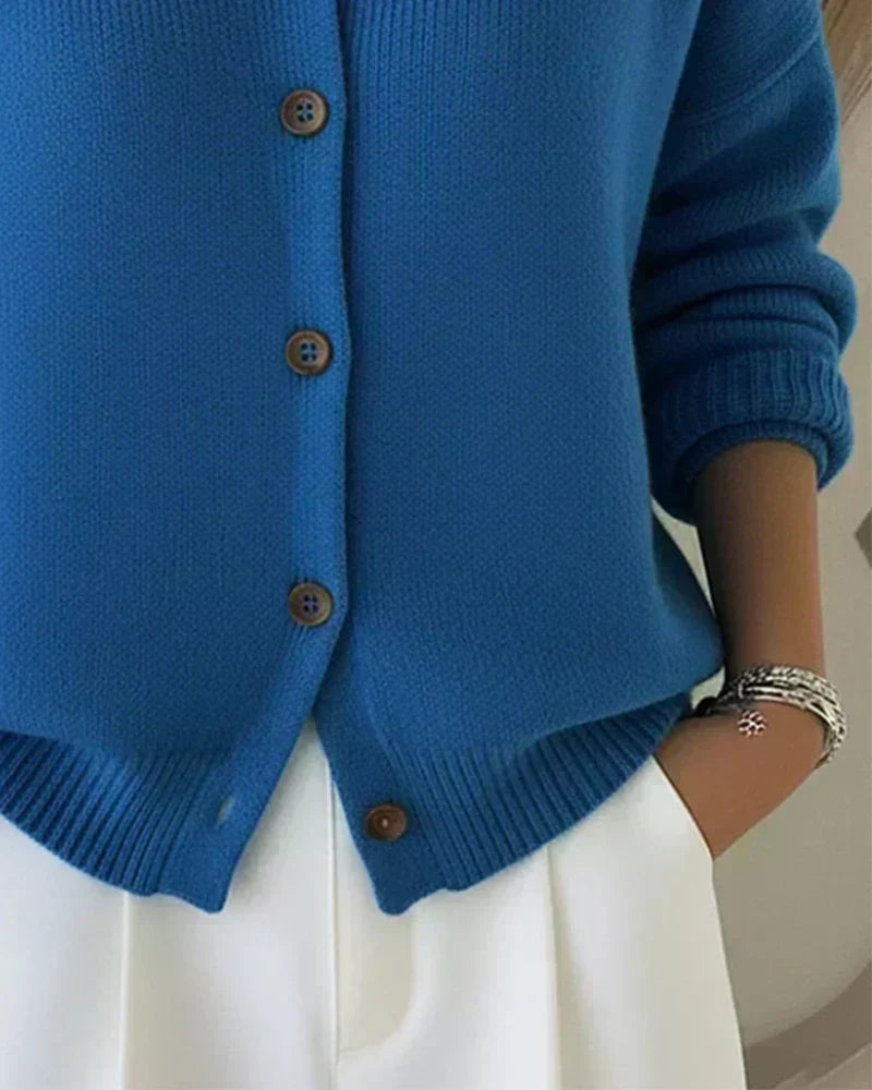 Vega | Shirt Collar Knit Cardigan