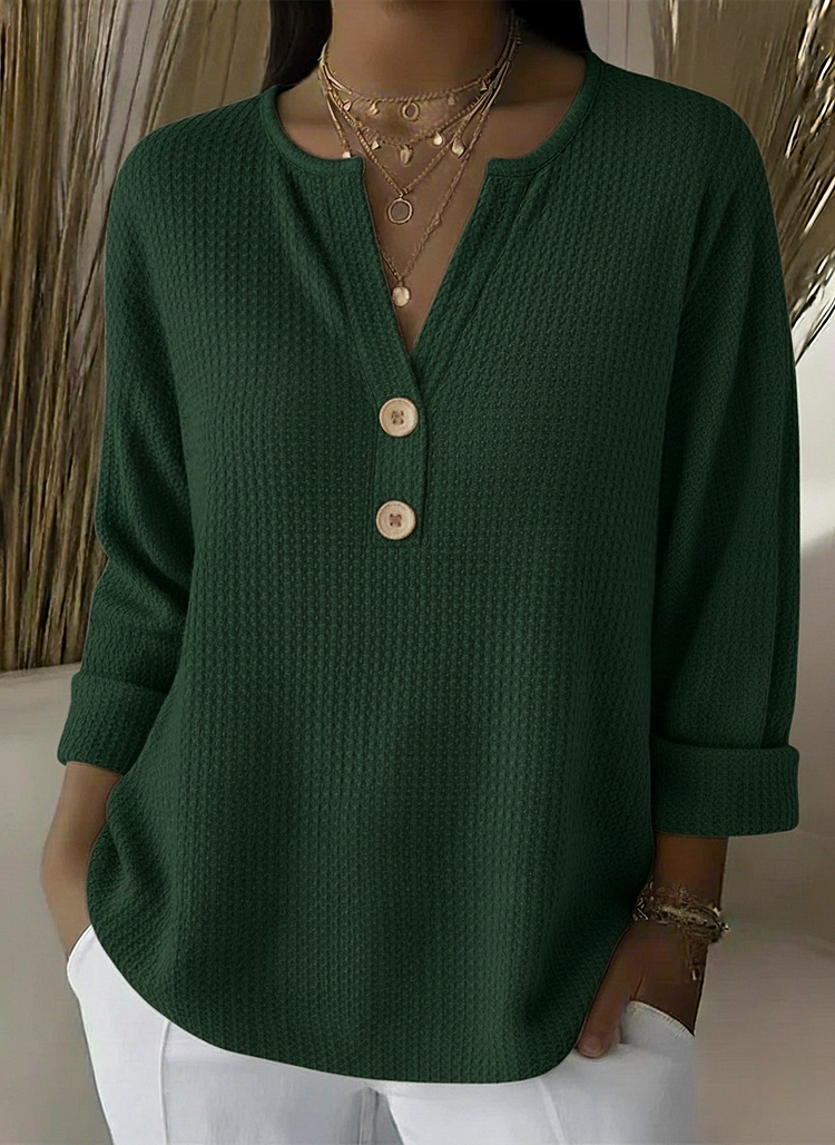 Lucía | Textured Henley Top