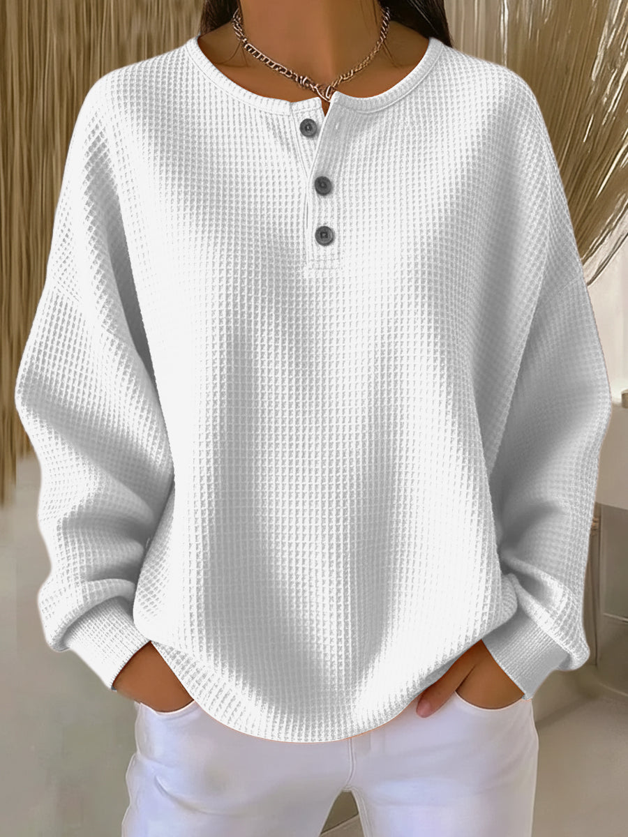 Milagros | Waffle Henley Top