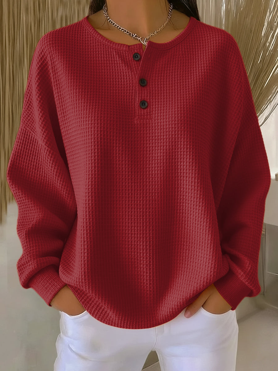 Milagros | Waffle Henley Top