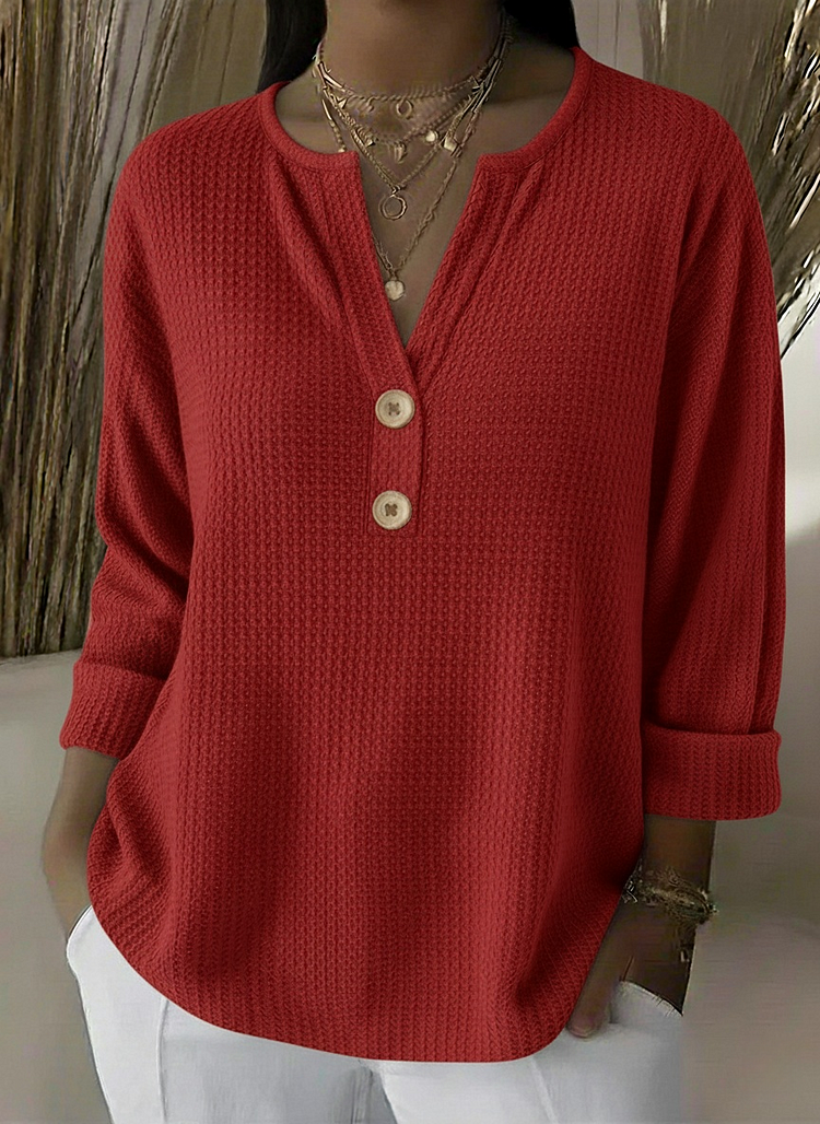 Lucía | Textured Henley Top