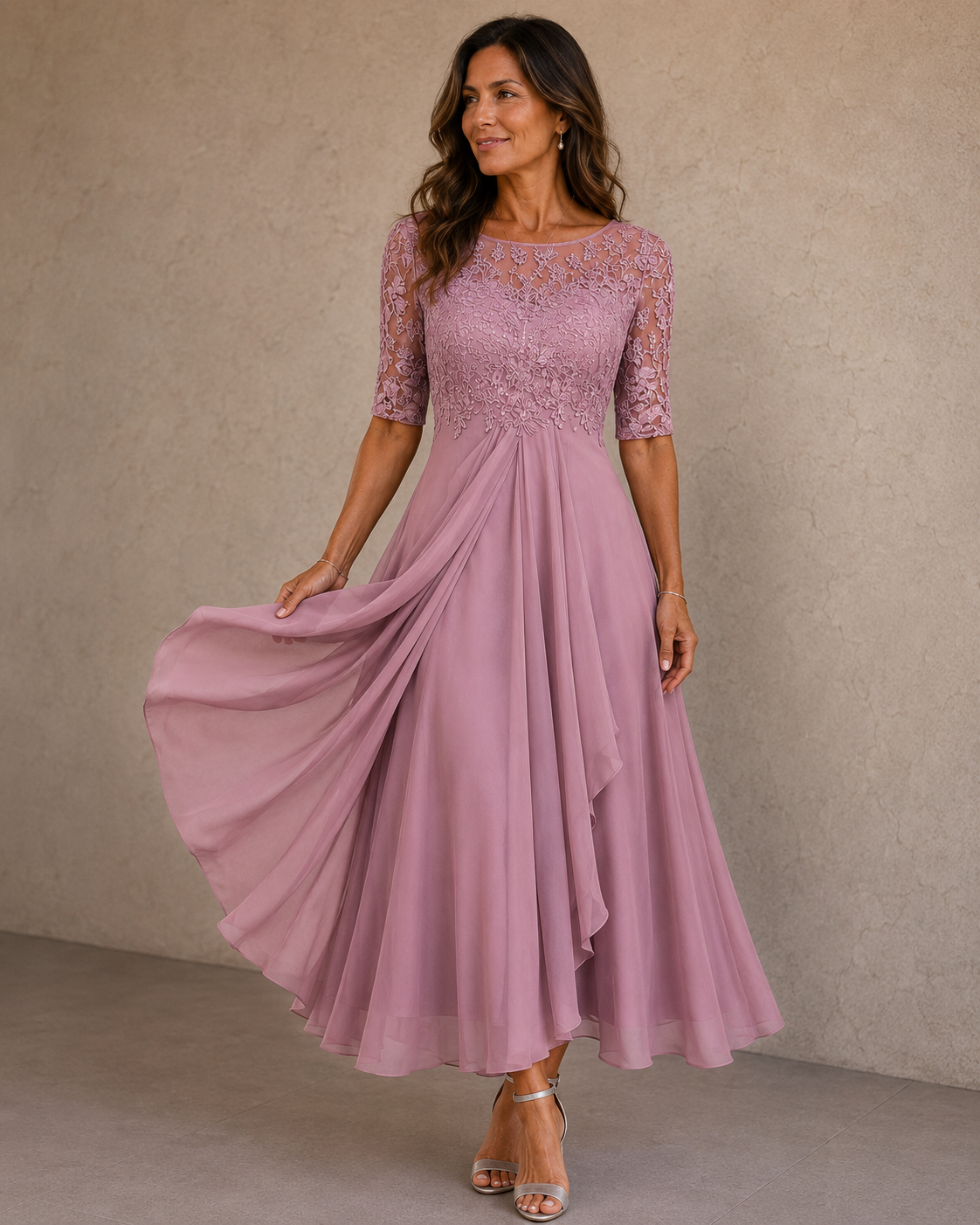 MEGAN & ROSE| ELEGANT CHIFFON DRESS FOR WOMEN