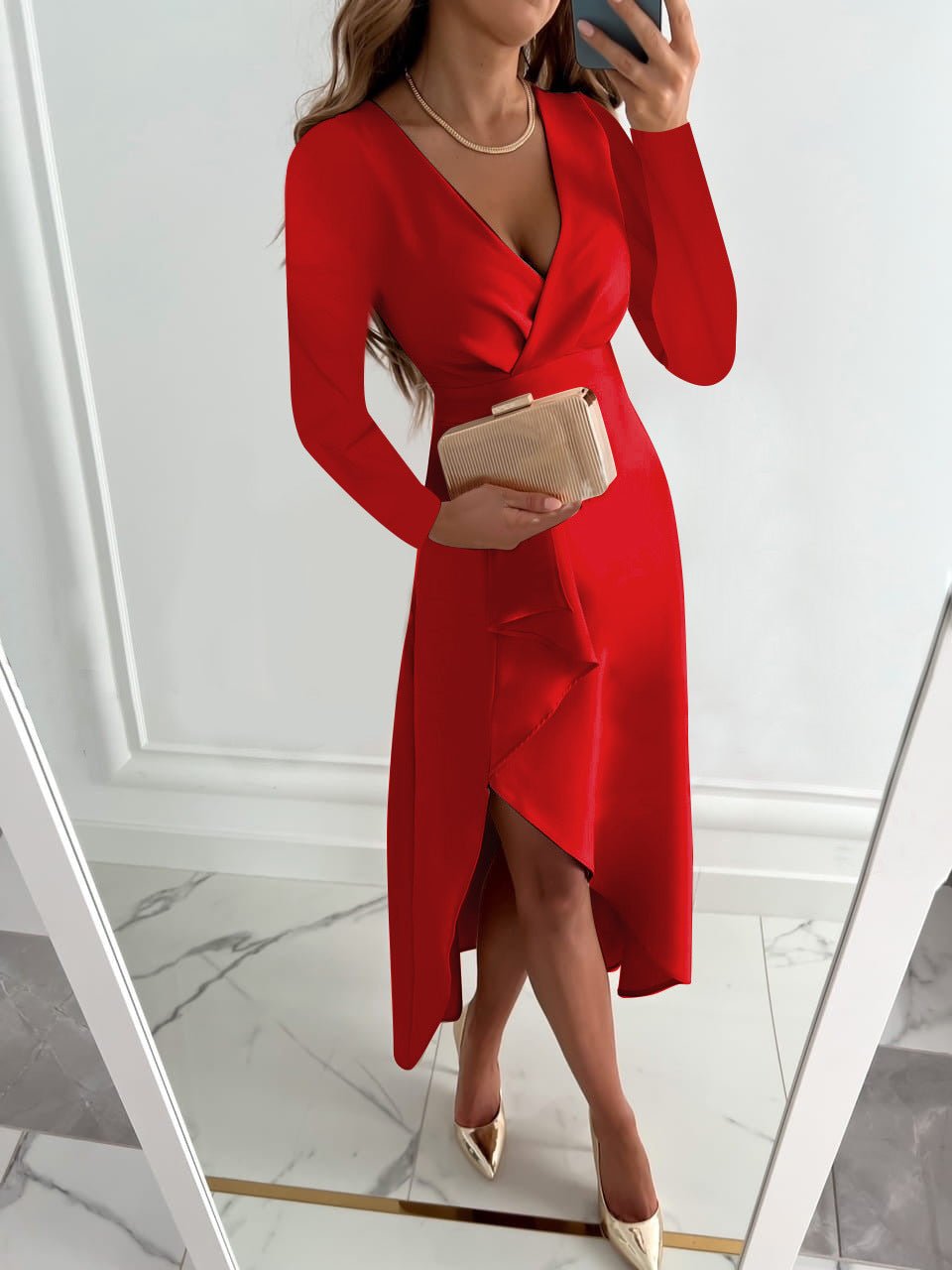 HELENA – ELEGANT WRAP MIDI DRESS