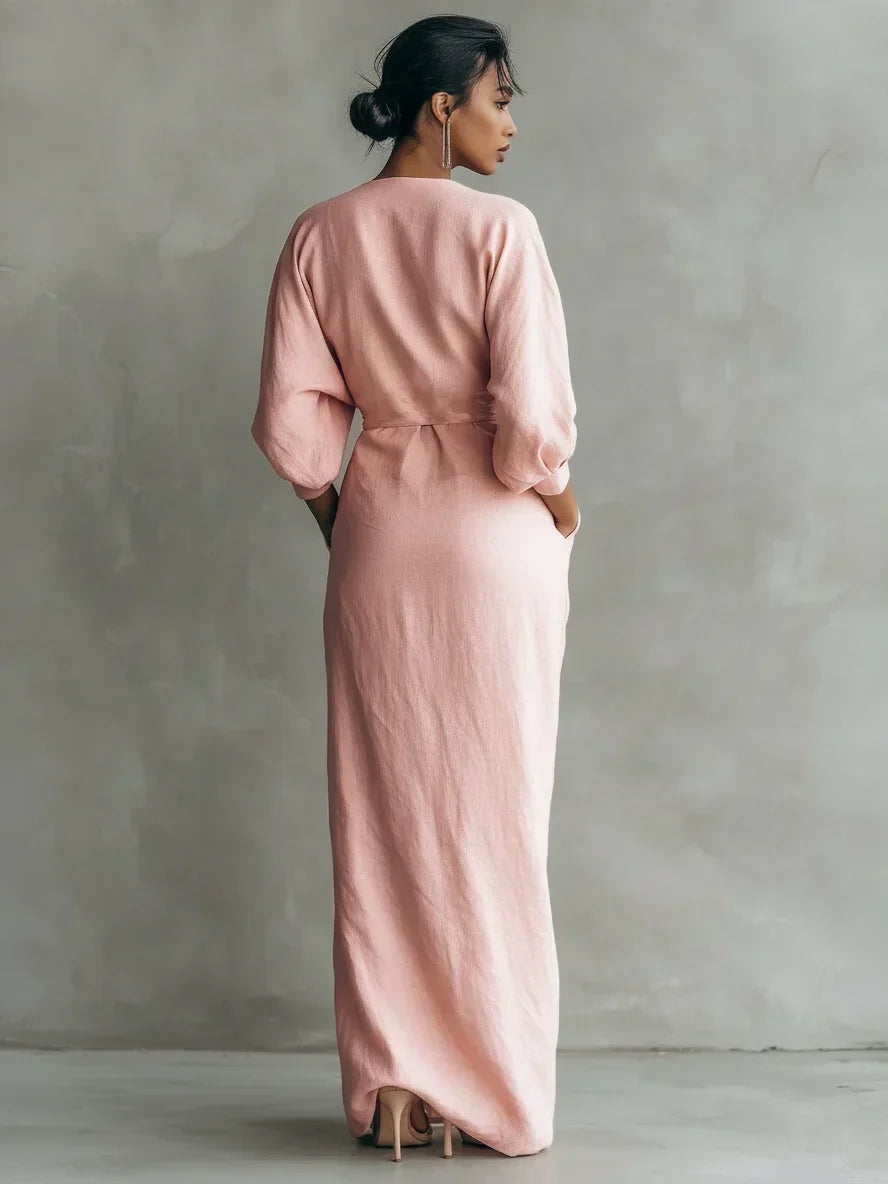 Lelia™ Draped V-Neck Maxi Dress
