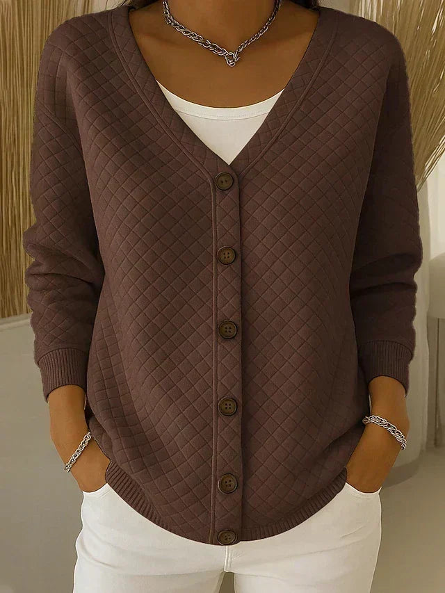 Leonor | Quilted Knit Button Cardigan