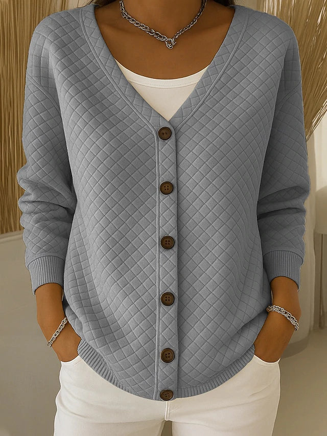 Leonor | Quilted Knit Button Cardigan