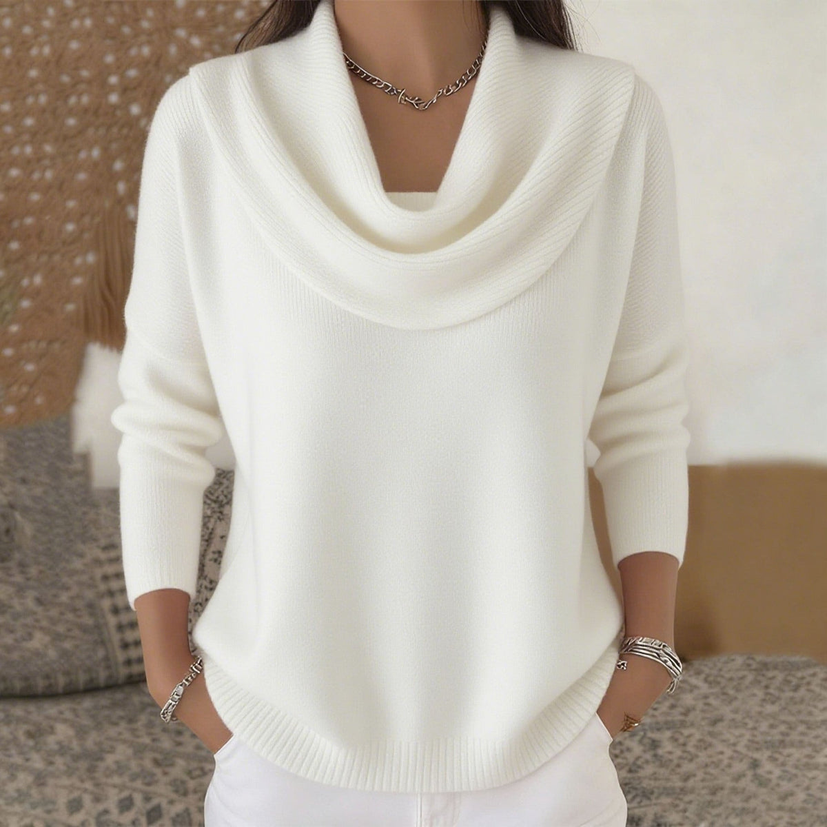 Julia | Draped Collar Jumper