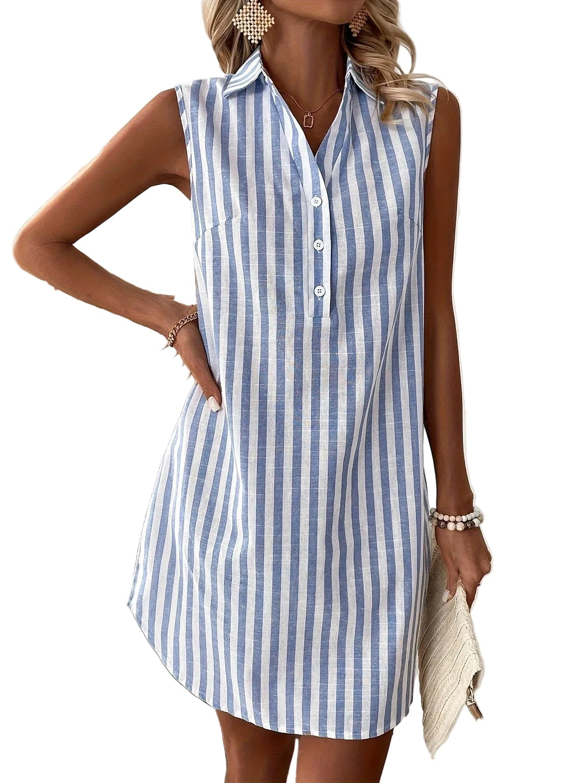 Katie - Striped Shirt Dress