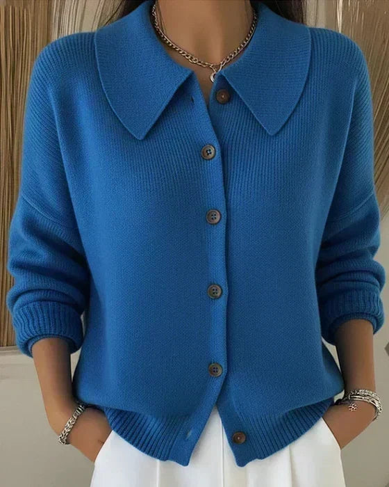 Vega | Shirt Collar Knit Cardigan