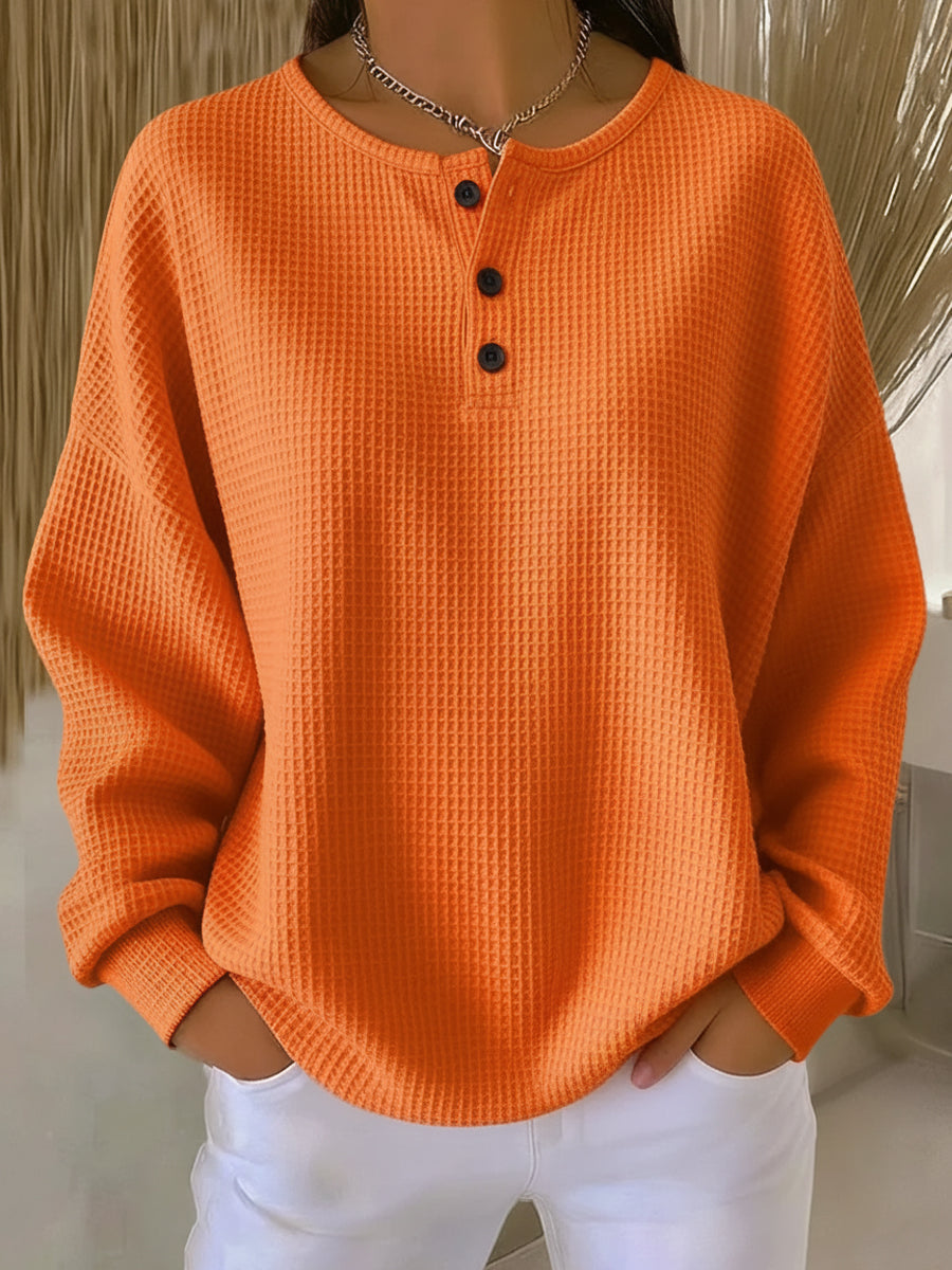 Milagros | Waffle Henley Top