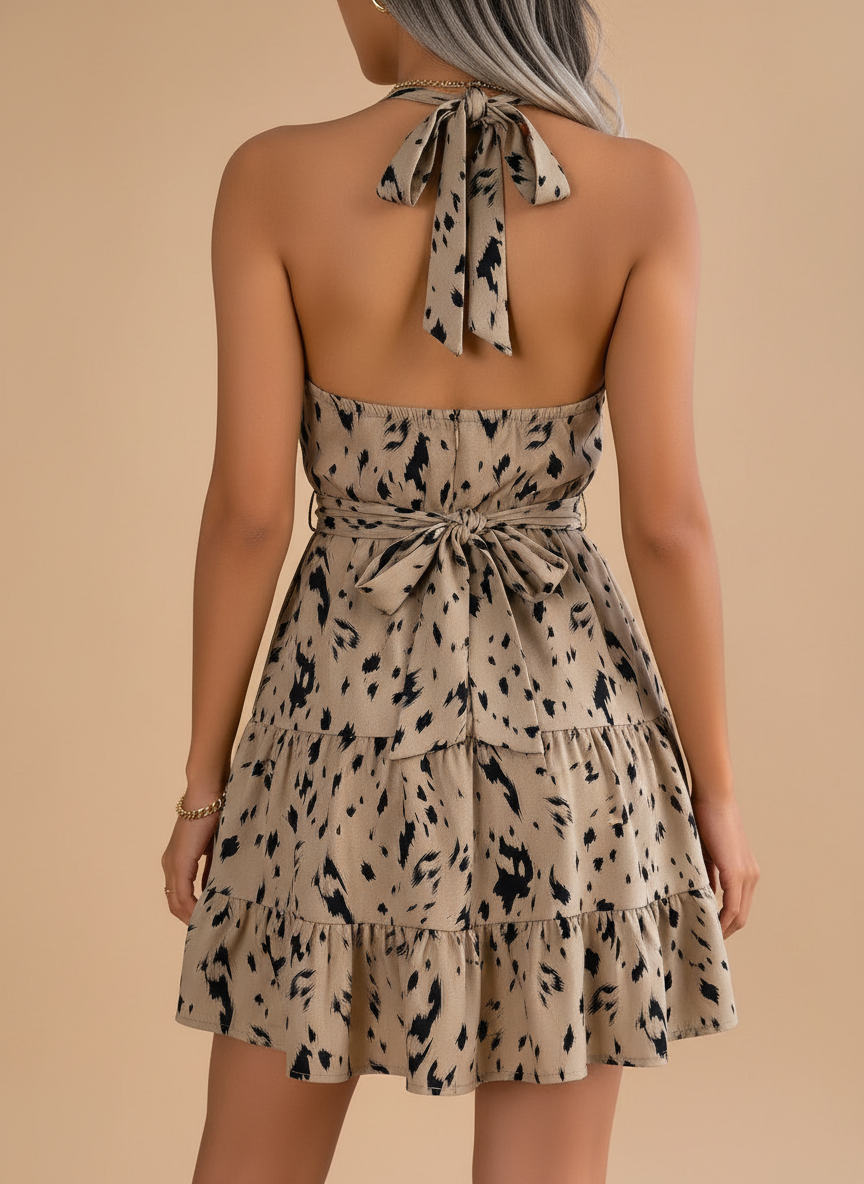 Briar Leopard Ruffle Swing Dress
