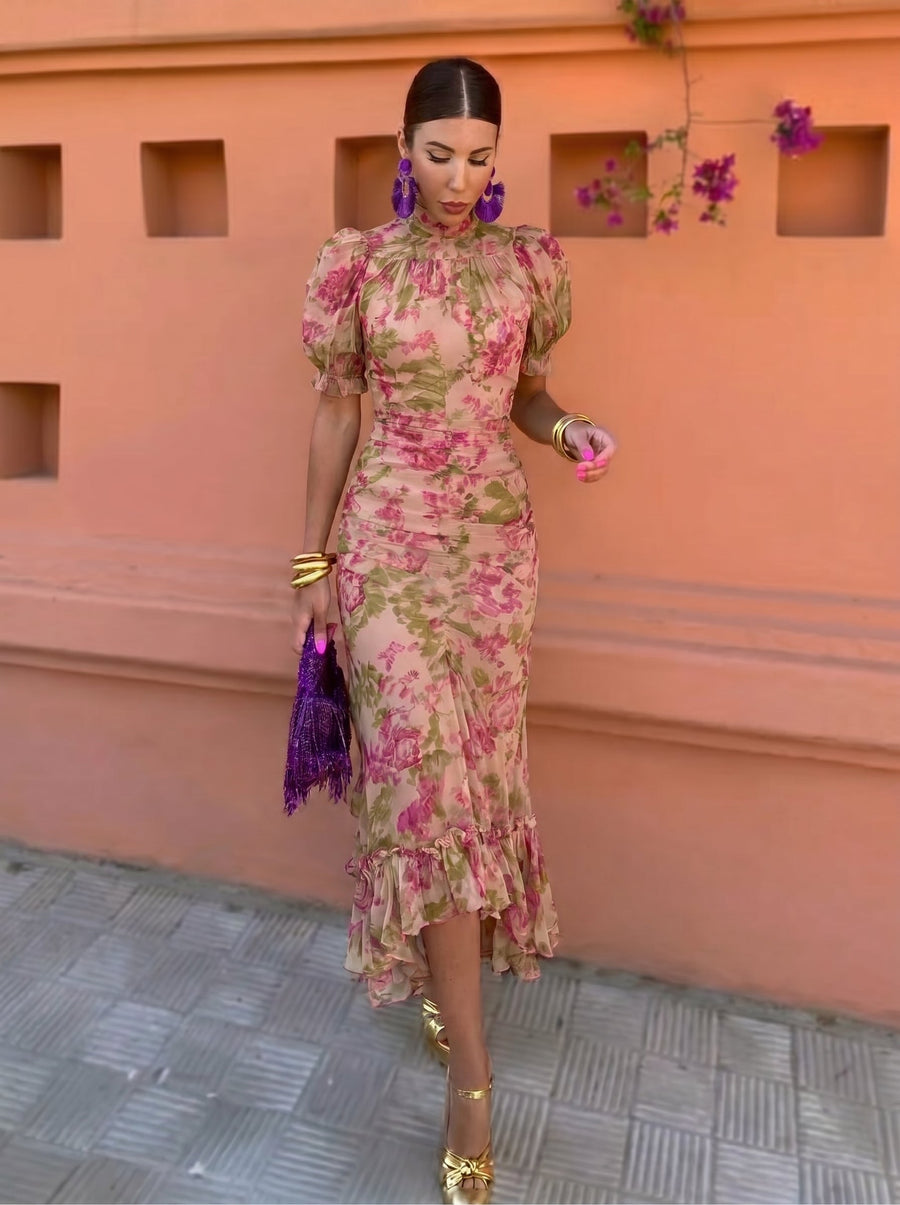 Felicidad™ | Tummy Flattering Floral Rose Dress
