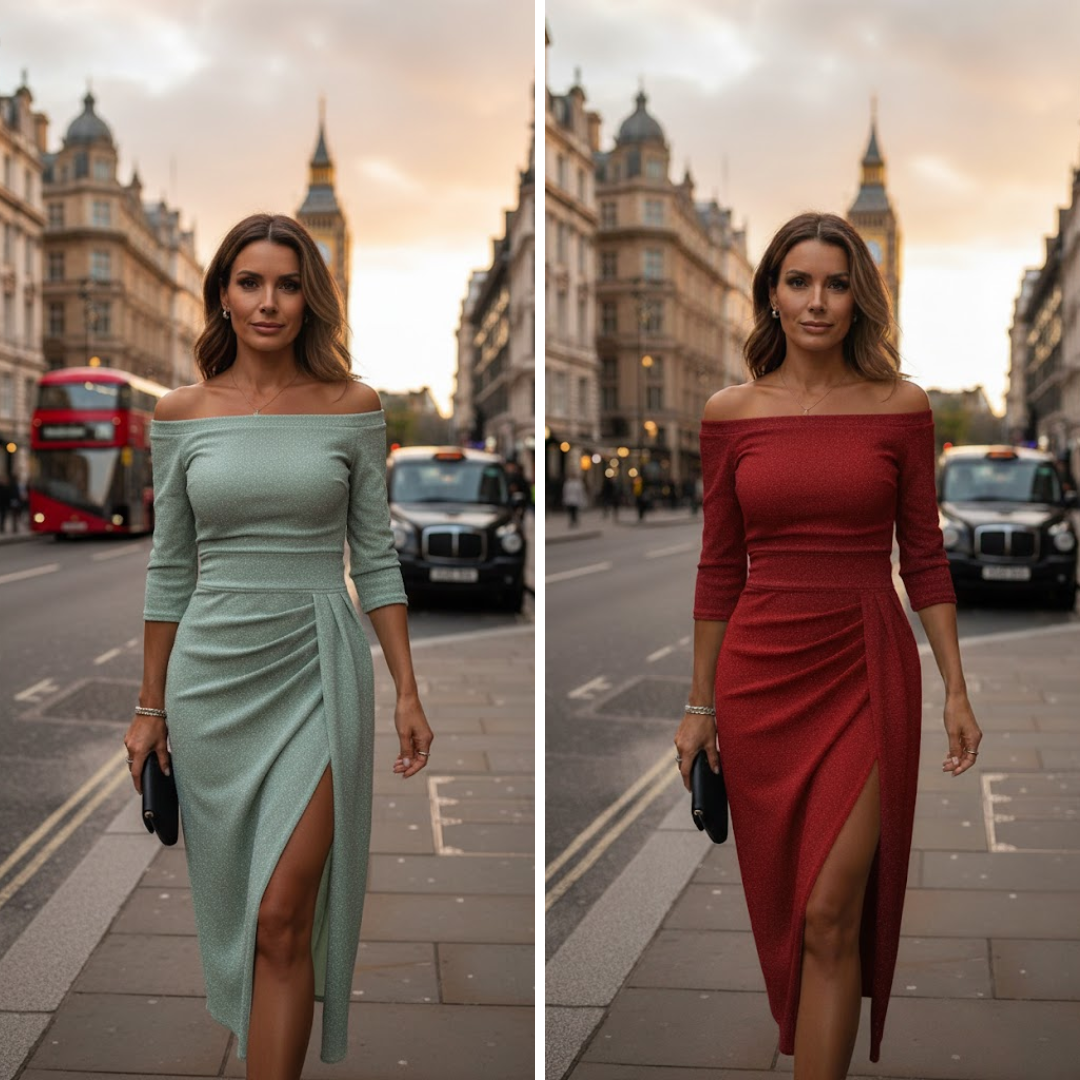 MALINA – OFF-SHOULDER MIDI DRESS