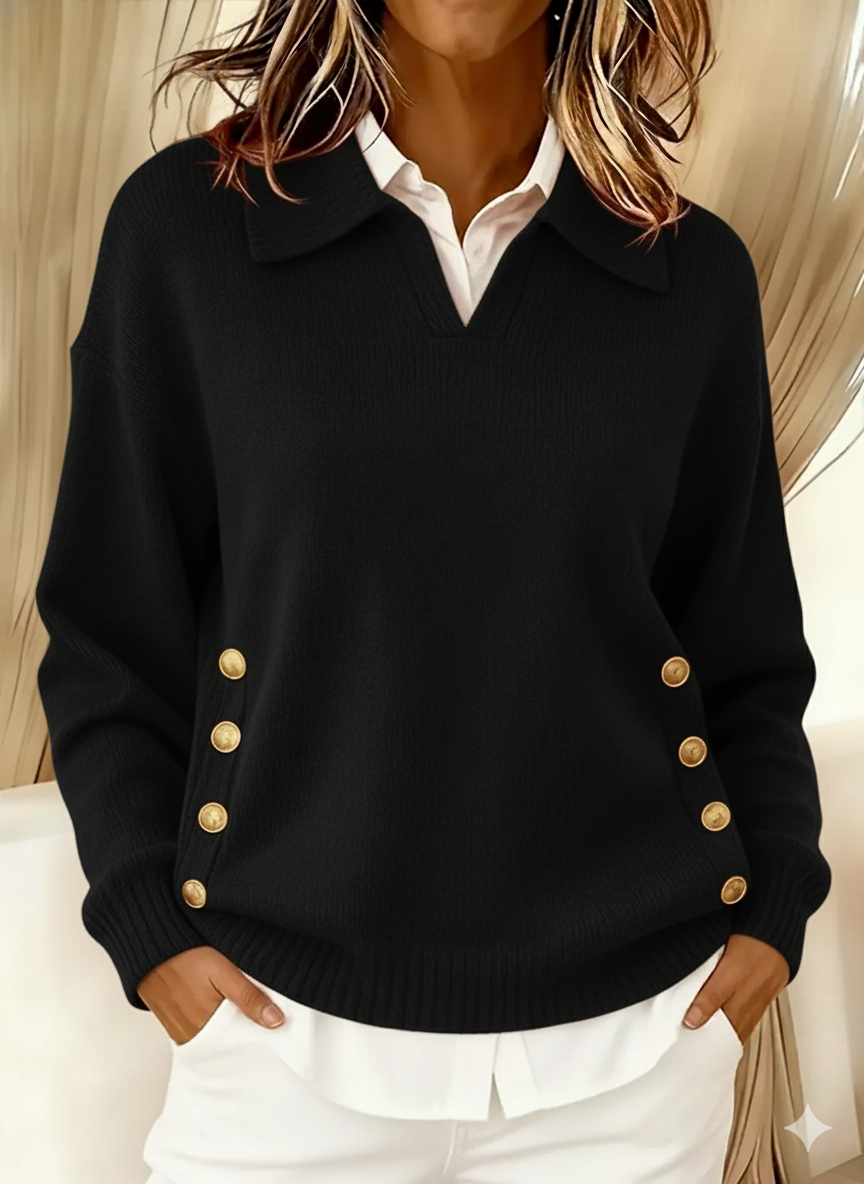 Vicenta | Polo Collar Button Jumper