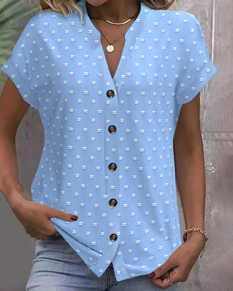 DELIA – V-NECK BUTTON BLOUSE
