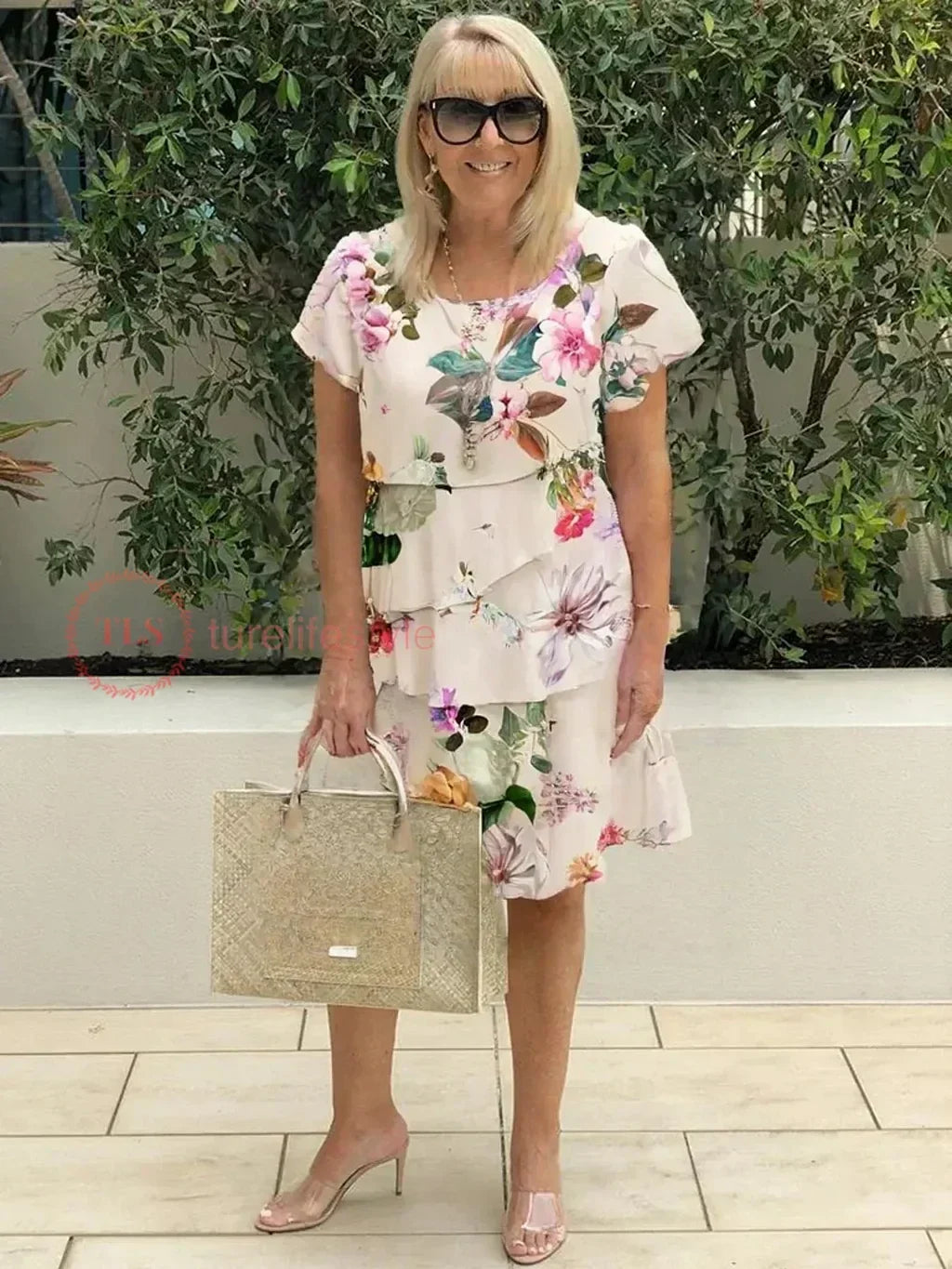 CLARICE – FLORAL LAYERED MIDI DRESS