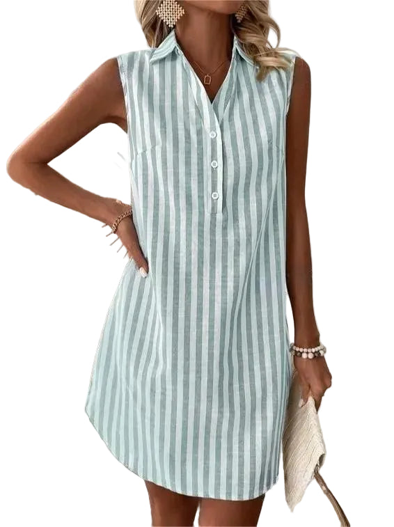 Katie - Striped Shirt Dress
