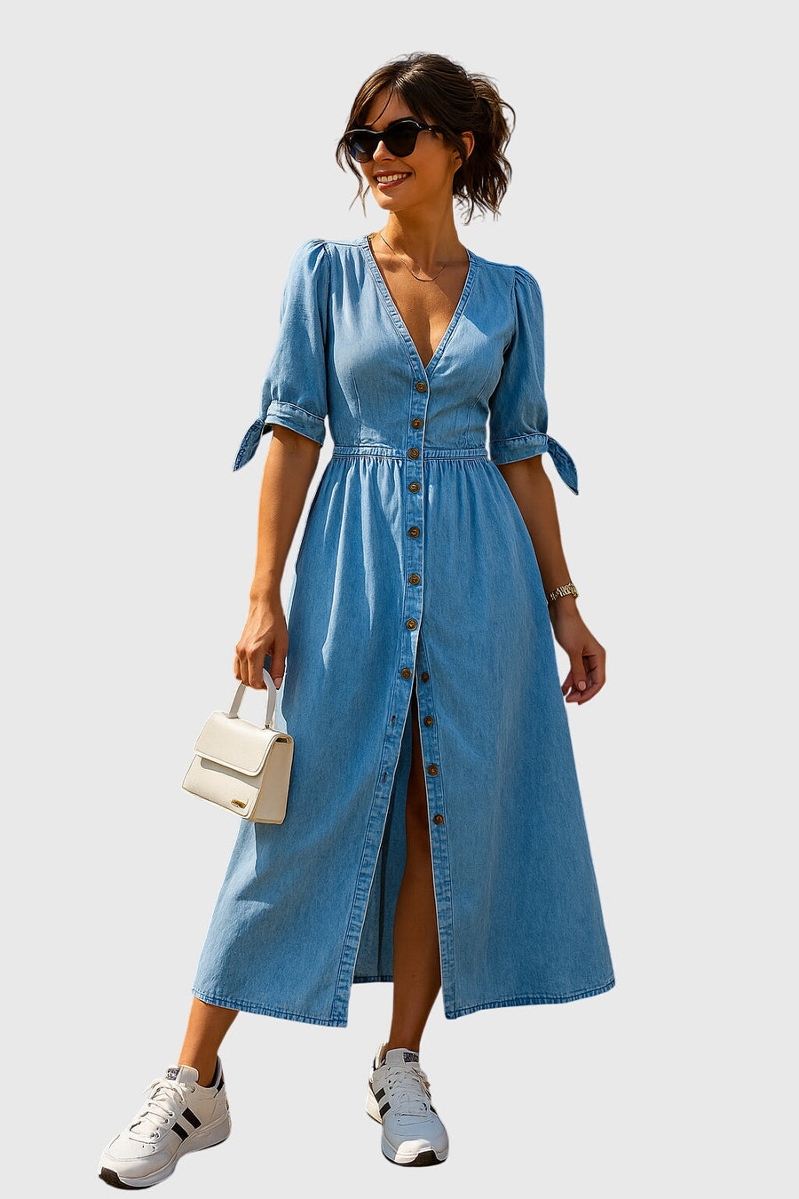 JULIANA – DENIM MIDI DRESS