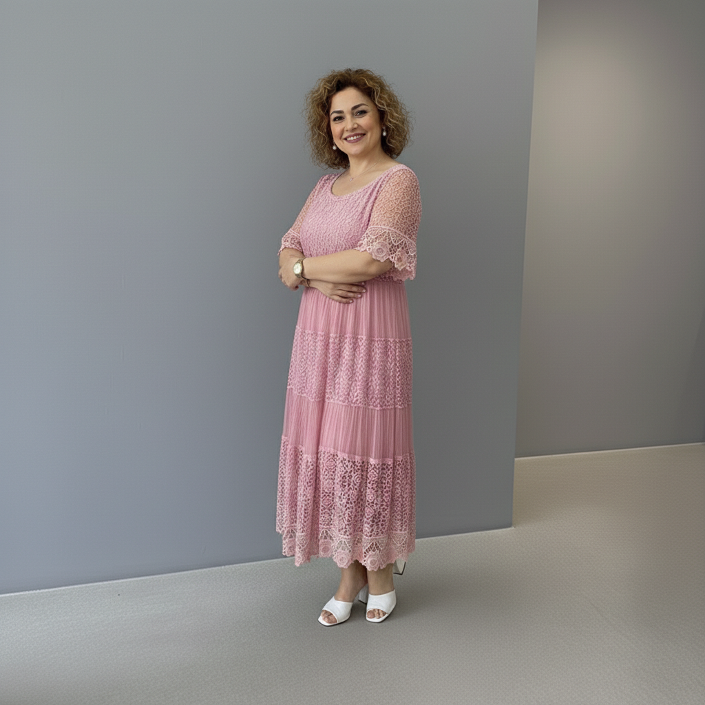 ARELIE – LACE MIDI DRESS
