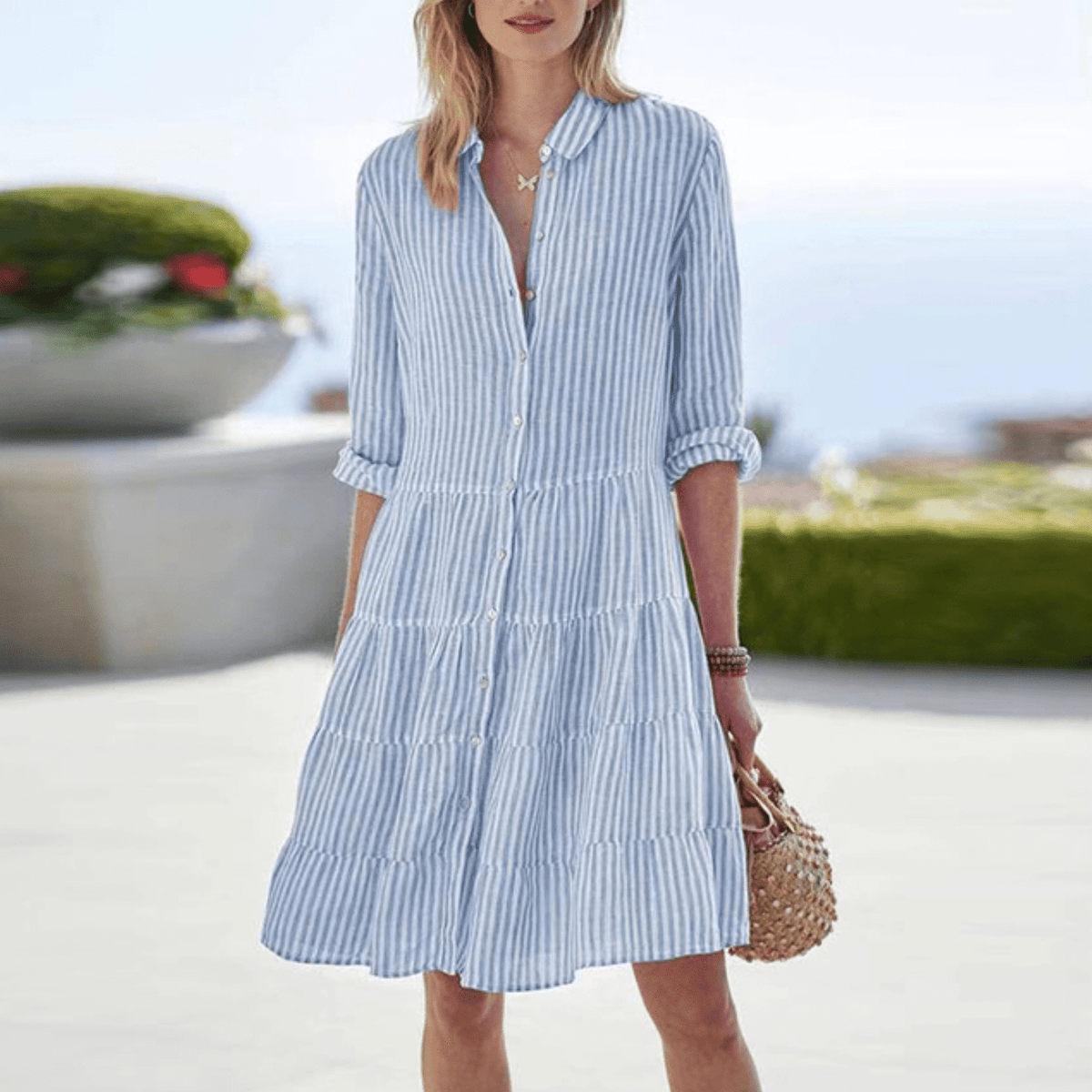 IVY – STRIPED MIDI DRESS