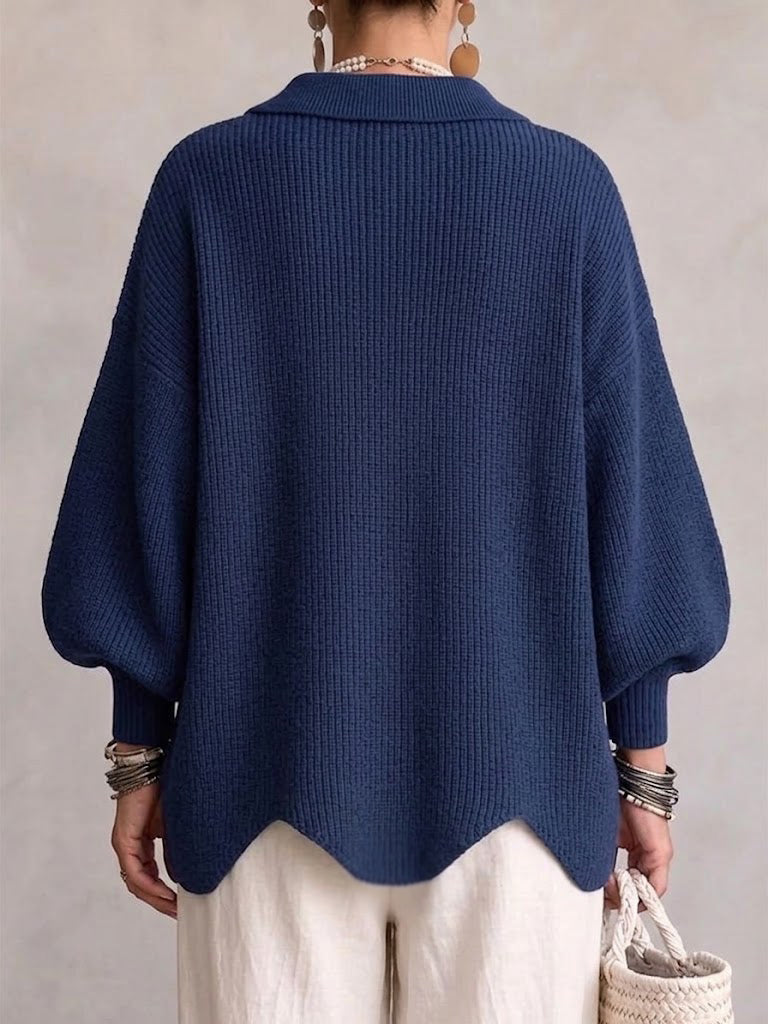 KATRIEN | OVERSIZED COLLARED CARDIGAN WITH METAL BUTTONS