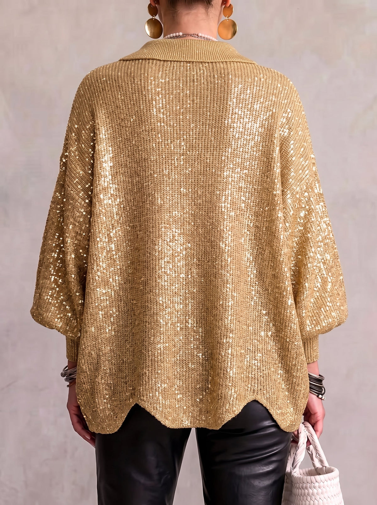 KATRIEN | OVERSIZED COLLARED CARDIGAN WITH METAL BUTTONS