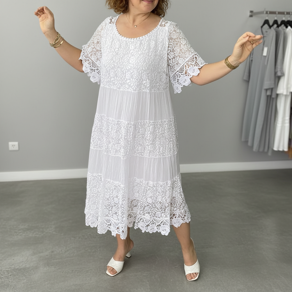 ARELIE – LACE MIDI DRESS